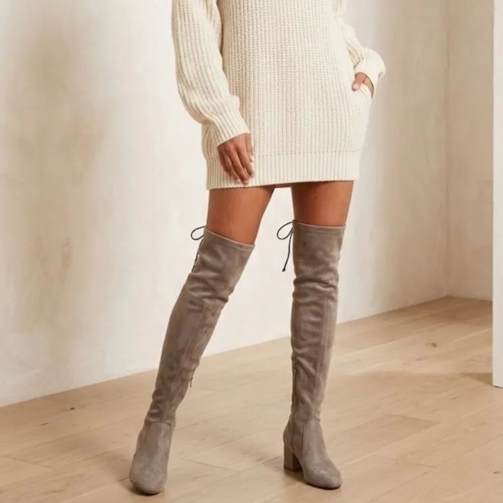 Gianni Bini Trillia Dusty Taupe Over-the-Knee Boots Size 7.5